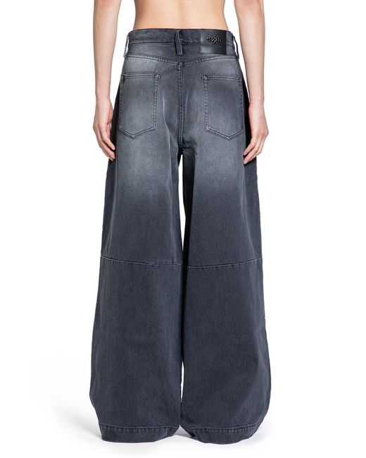 Simone Rocha Black Distressed Wide Leg Puddle Jeans for men