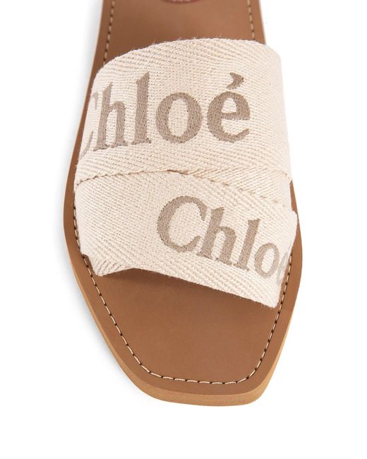 Chloé White Woody Sandals