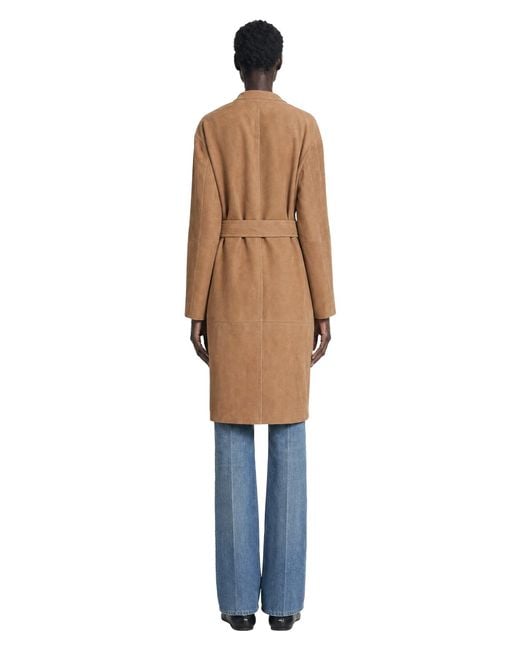 Max Mara Natural Suede Duster Coat