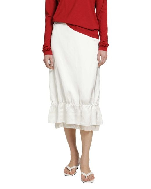 Totême  White Layered Satin Skirt