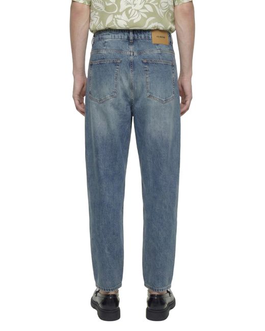 Hed Mayner Blue Pleated Denim Pants for men