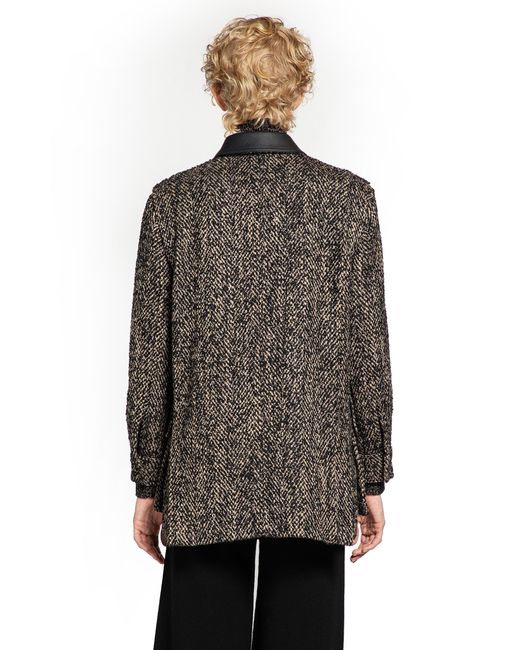 Max Mara Brown Angio Wool Tweed Safari Jacket