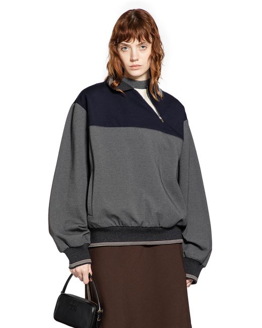 Miu Miu Gray Zipper Sweatshirt