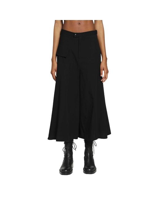 Yohji Yamamoto Women's Black Flare Pants