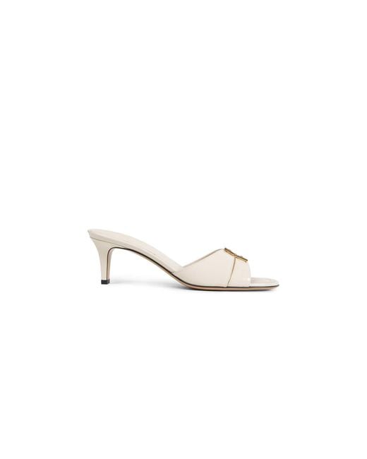 Fendi Metallic Ffold Slip-On Sandals