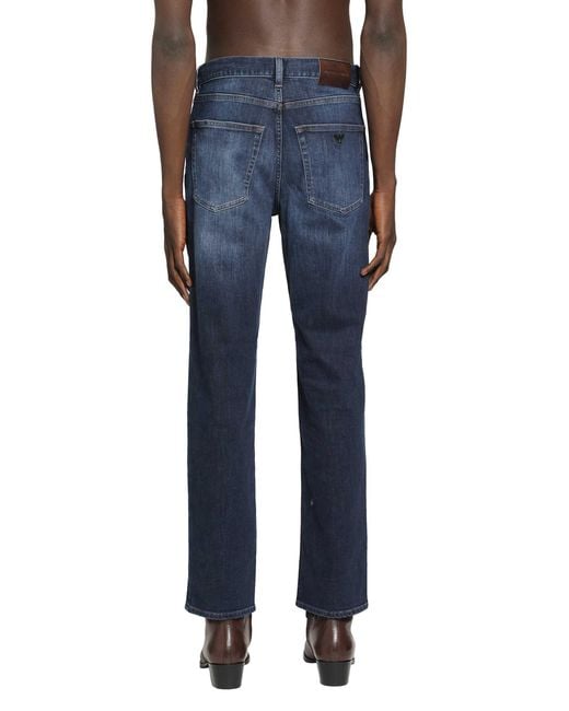 Emporio Armani Blue J76 Straight-Leg Jeans for men