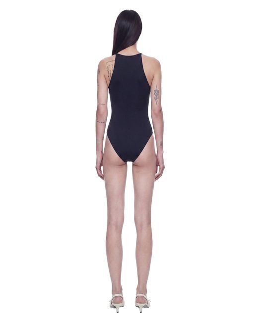Courreges Blue Buckle Cut-Out Swimsuit