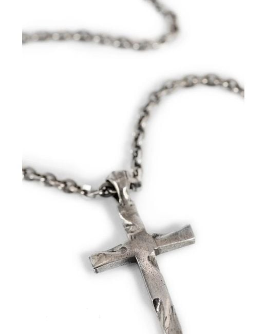 Emanuele Bicocchi Metallic Cross Necklace for men