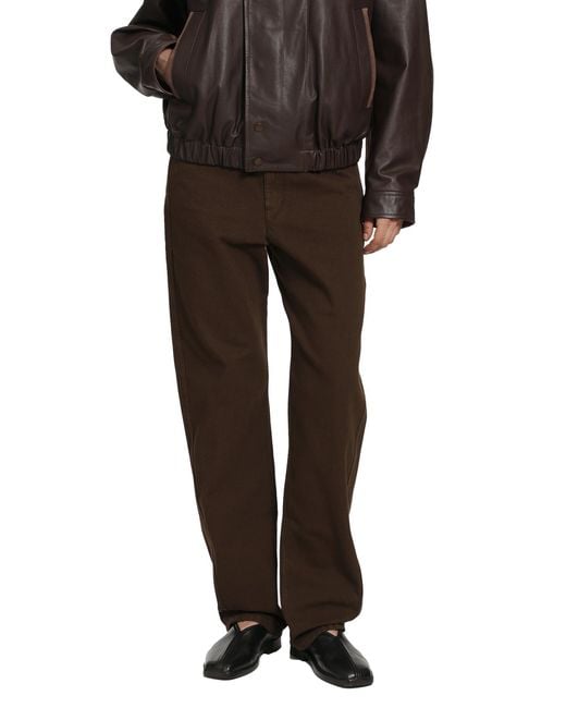 Lemaire Brown 5 Pocket Twisted Pants
