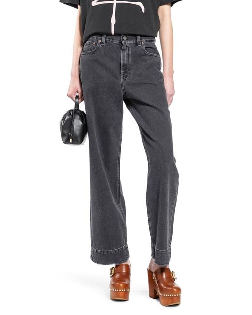 Chloé Blue High-Rise Cropped Jeans