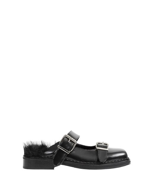 Simone Rocha Black Buckled Mary Jane Mules