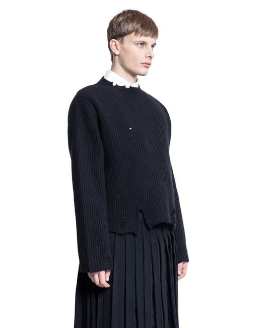 Ann Demeulemeester Blue Folke Cropped Sweater for men