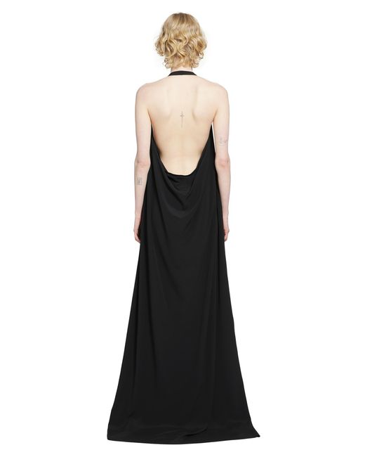 Rick Owens Black Temple Haltar Gown