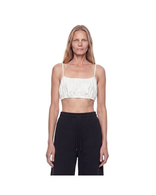 Alaïa Blue Pleated Cotton Bralette
