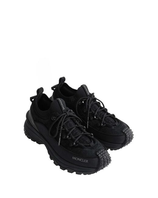 Moncler Black Trailgrip Lite3 Suede Trainers for men