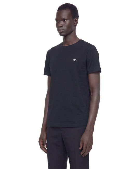 Valentino Blue Vlogo Cotton T-Shirt for men