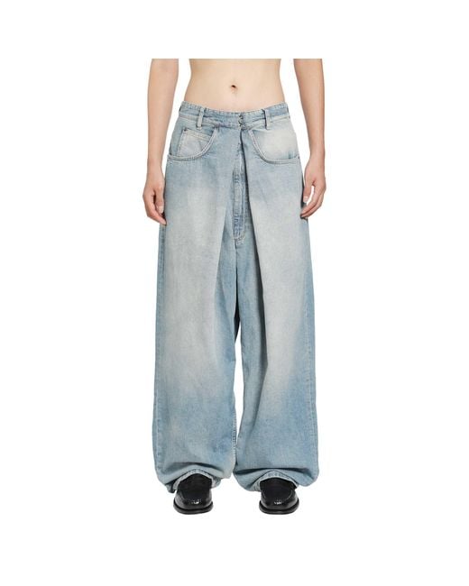 Maison Margiela Blue Wrap Denim Trousers for men