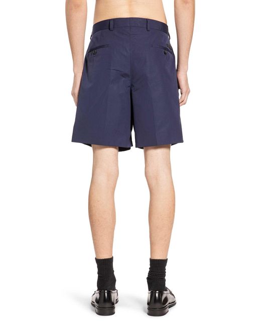 Prada Blue Cotton Bermudas for men