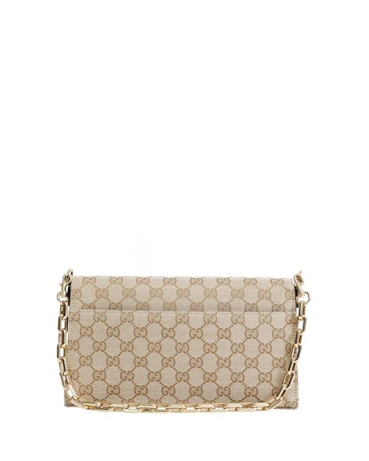 Gucci Natural Horsebit Ristretto Medium Shoulder Bag