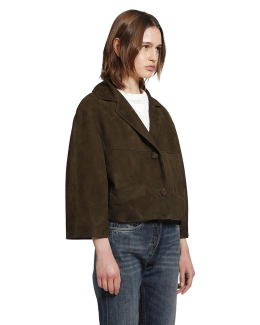 Prada Black Cropped Suede Jacket