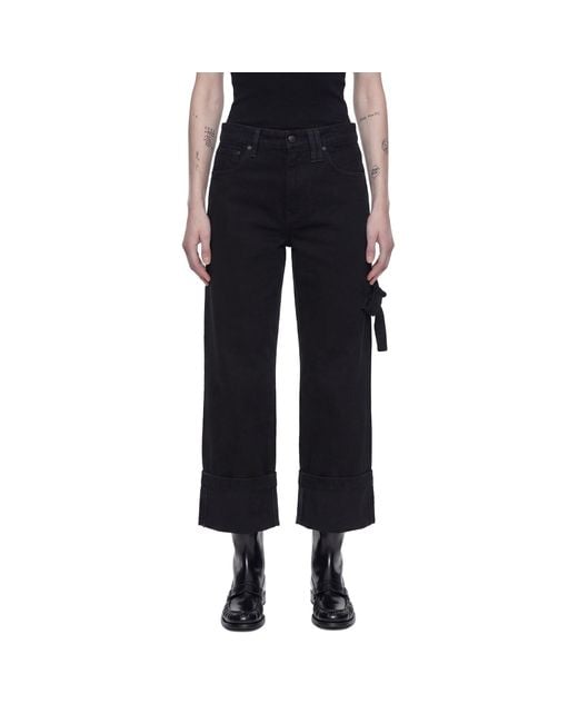 Simone Rocha Black Cropped Straight Leg Jeans