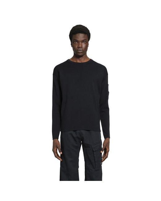 C P Company Black Cotton Sea Island Lens Sweater for men