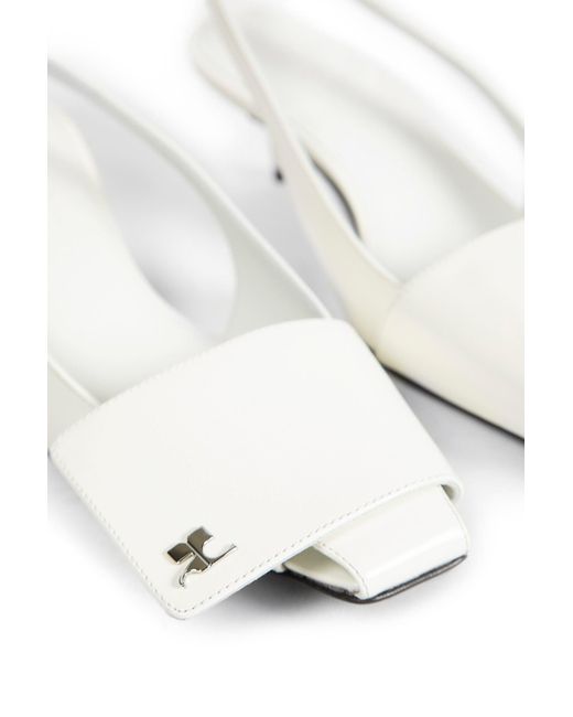 Courreges White Fold Iced Slingbacks