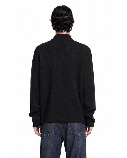 Giorgio Armani Black Silk Alpaca Cashmere Cardigan for men