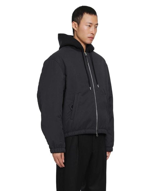 SALON C. LUNDMAN Black Hooded Bomber for men