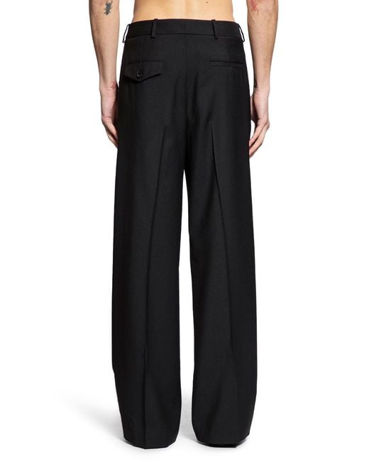 Ann Demeulemeester Black Cyrus Wool Trousers for men