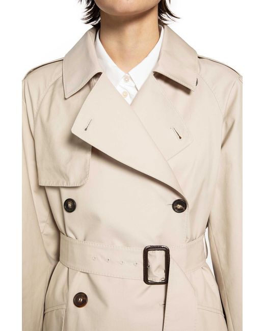 Max Mara Natural Wide Water-Repellent Twill Trench Coat