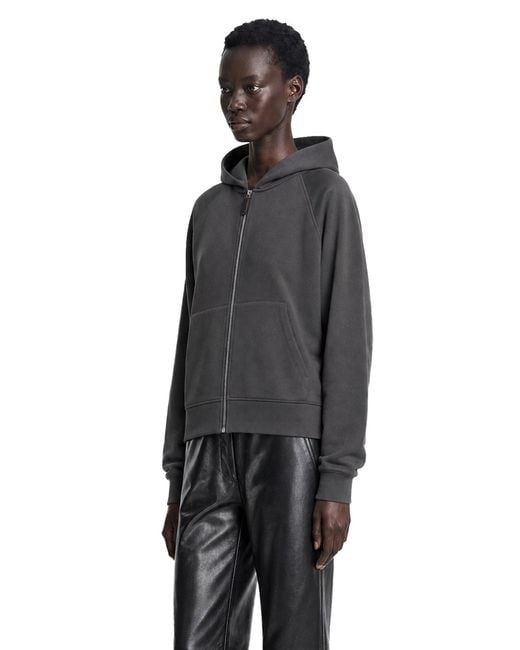 Max Mara Black Technical Cotton Zip-Up Hoodie