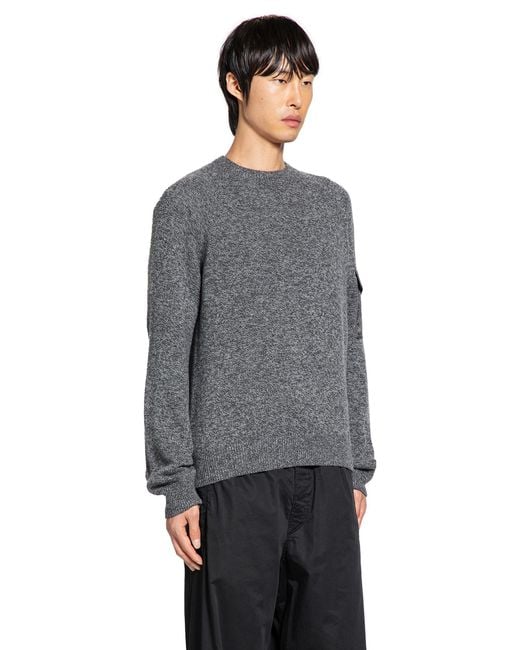 Moncler Gray Mouliné Wool And Cashmere Sweater for men