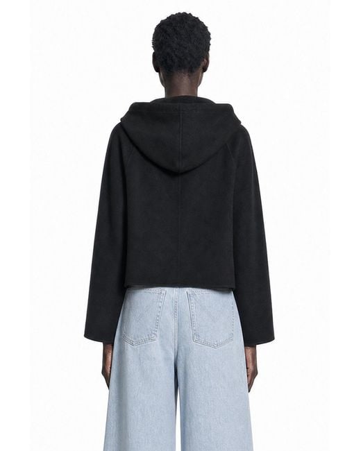 Max Mara Black Cashmere And Silk Hooded Coatp=P[Then] Jackets[Else]Wool, Cashmere And Silk Hooded Coatp=P[Then] Jackets[Else]