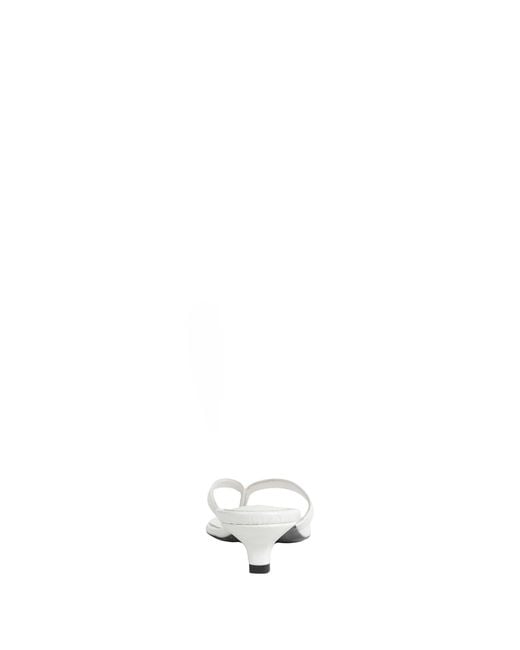 Totême White Croco-Embossed Heeled Flip Flops
