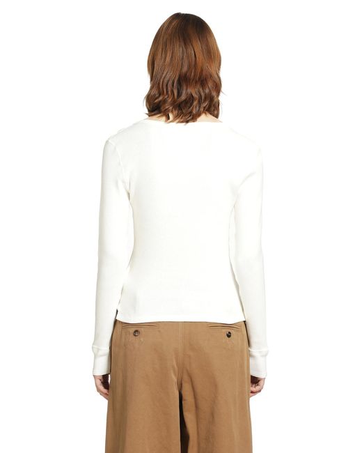 Chloé White Henley Long Sleeve Top