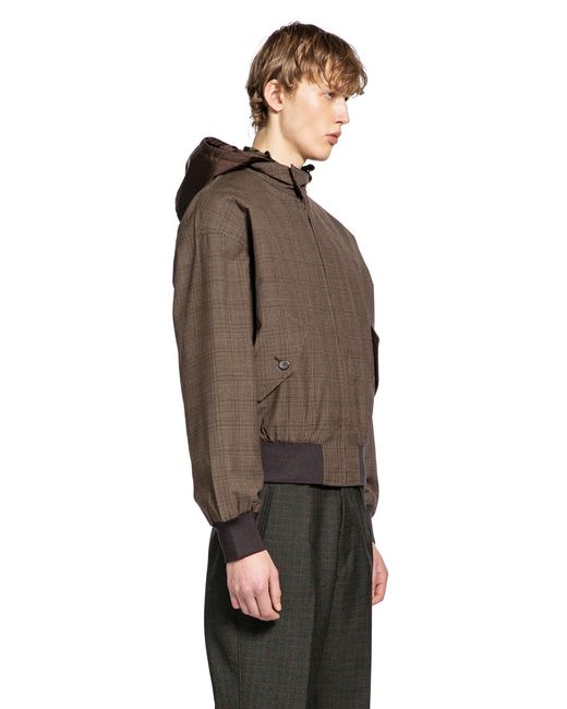 Prada Brown Hooded Wool Jacket for men