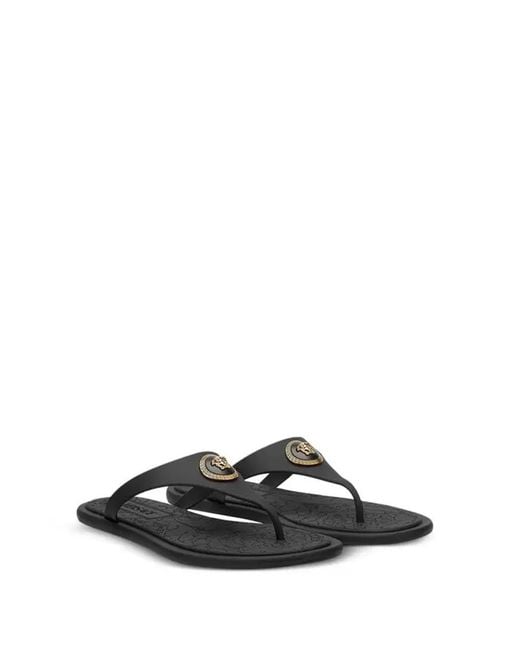 Versace Black Alia Rubber Sandals