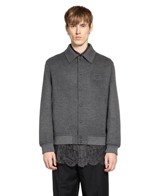 Fendi Gray Wool Blouson for men