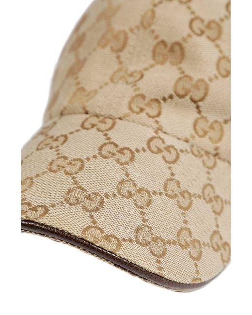 Gucci Natural Gg Cotton Canvas Baseball Cap