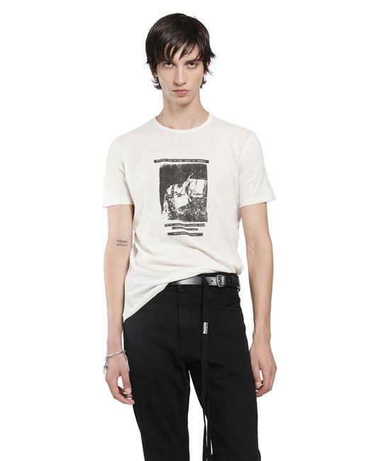 Ann Demeulemeester White Baptist 'Dust Of Memory' Standard T-Shirt for men