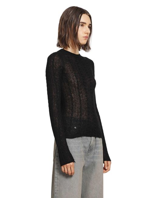 Haikure Black Sey Semi-Sheer Knitwear