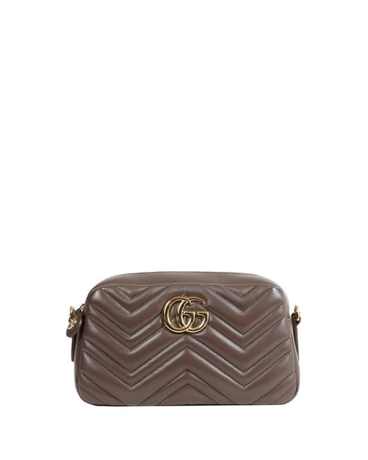 Gucci Brown Gg Marmont Small Camera Bag