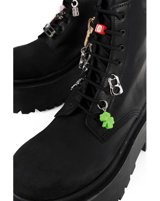 Balenciaga Black Strike Platform Booties With Charms