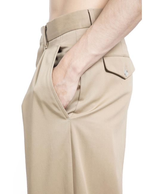 Ann Demeulemeester Natural Botel Wide Leg Pleated Trousers for men