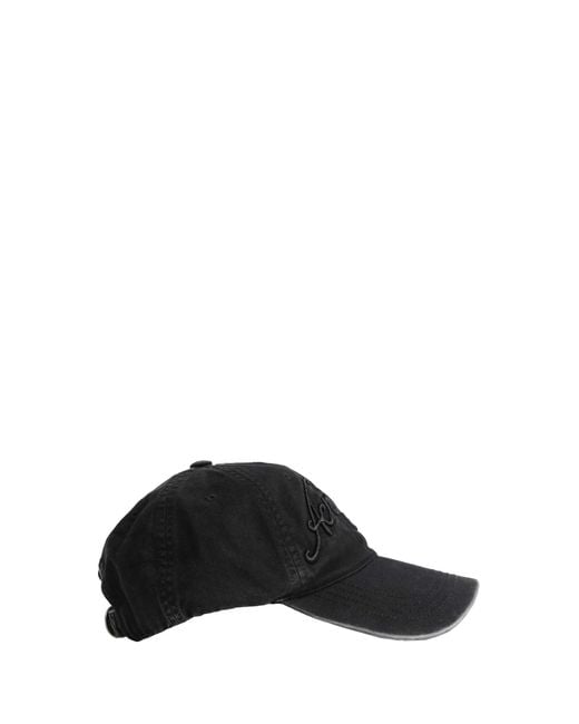Acne Black Embroidered Logo Cap for men