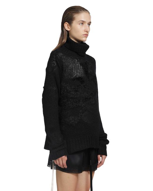 Ann Demeulemeester Black Fransina Turtleneck Sweater