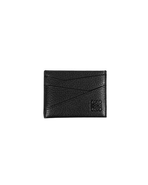Loewe Black Puzzle Edge Plain Cardholder for men