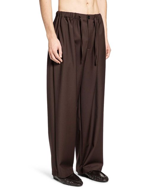ROSE BURRITO Brown Wool Pyjama Trousers for men