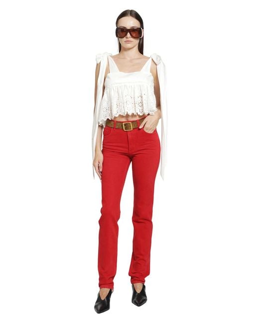 Chloé Red High-Rise Skinny Jeans
